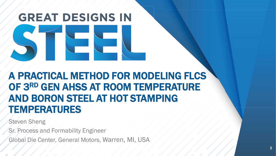 [Presentation Thumbnail: A Practical Method for Modeling FLCS of 3rd Gen AHSS at Room Temperature and Boron Steel at Hot Stamping Temperatures]