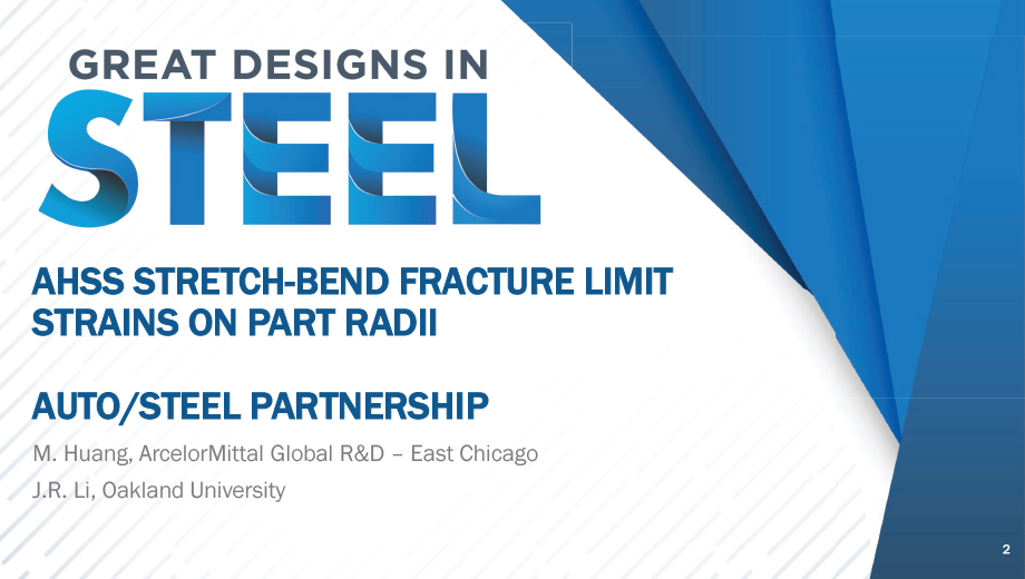 [Presentation Thumbnail: AHSS Stretch-Bend Fracture Limit Strains on Part RADII]