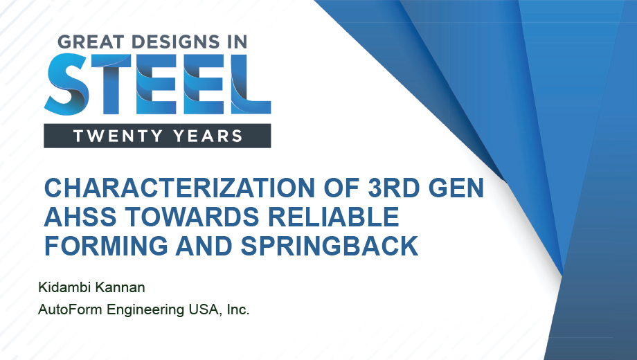 [Presentation Thumbnail: Characterization of 3rd Gen AHSS Towards Reliable Forming and Springback]