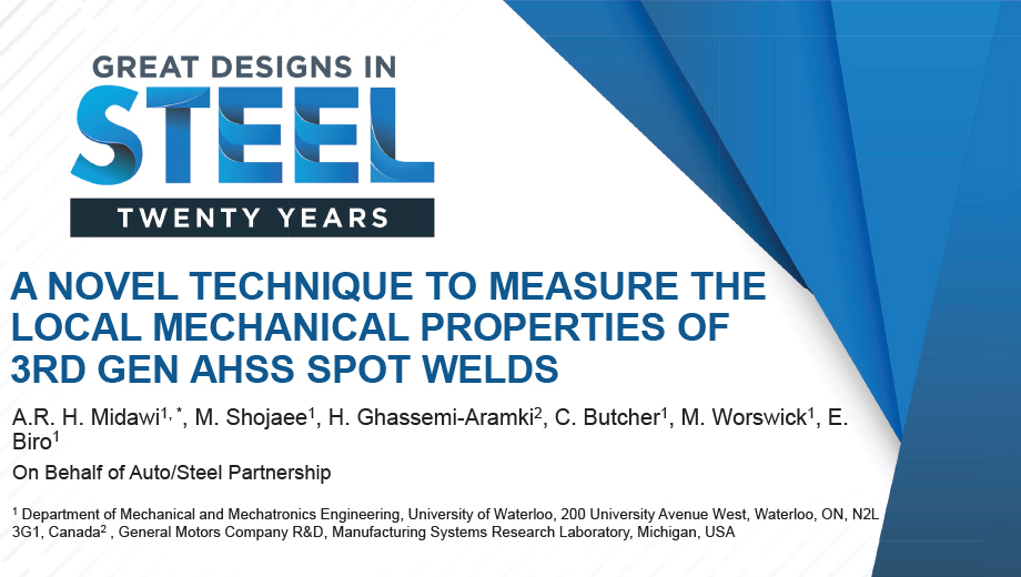 [Presentation Thumbnail: A Technique to Measure the Local Mechanical Properties of 3rd Gen AHSS Resistance Spot Welds]