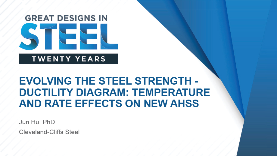 [Presentation Thumbnail: Evolving the Steel Strength Ductility Diagram: Temperature and Rate Effects on New AHSS]