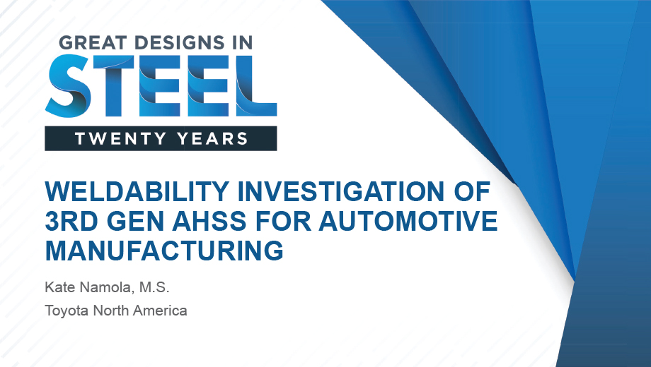 [Presentation Thumbnail: Weldability Investigation of 3rd Gen AHSS for Automotive Manufacturing]