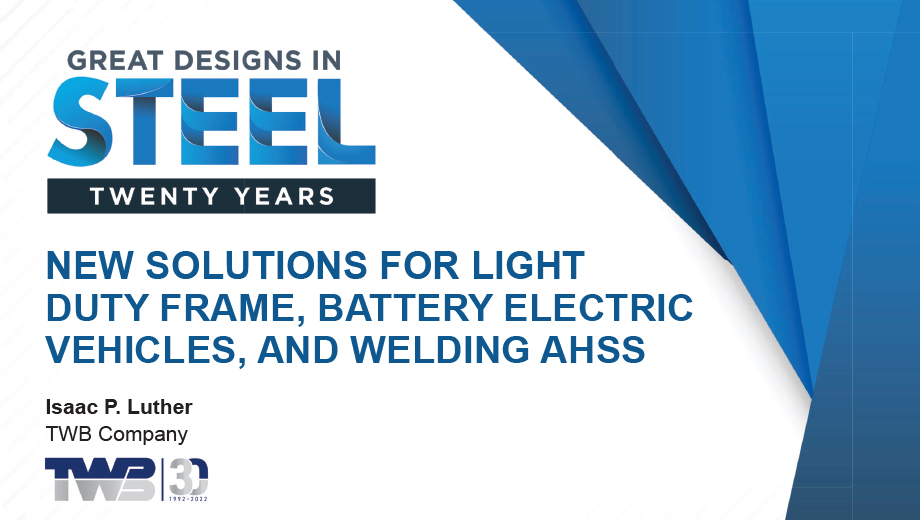 [Presentation Thumbnail: New Solutions for Light Duty Frame, Battery Electric Vehicles and Welding AHSS]
