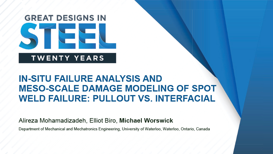 [Presentation Thumbnail: In-Situ Failure Analysis and Meso-Scale Damage Modeling of Spot Weld Failure: Pullout vs. Interfacial]