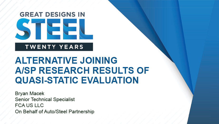 [Presentation Thumbnail: Alternative Joining A/SP Research Results of Quasi-Static Evaluation]
