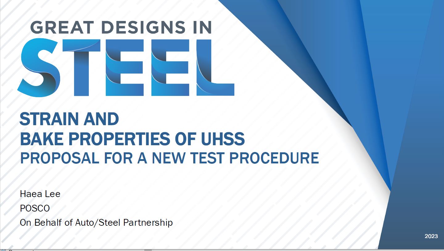 [Presentation Thumbnail: Strain and Bake Properties of UHSS]