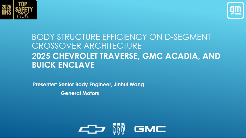 [Presentation Thumbnail: General Motors-Body Structure Efficiency on D-Segment Crossover Architecture, 2025 Chevrolet Traverse, GMC Acadia And Buick Enclave]