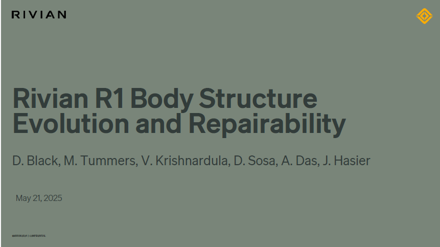 [Presentation Thumbnail: Rivian R1 Body Structure Evolution and Repairability]