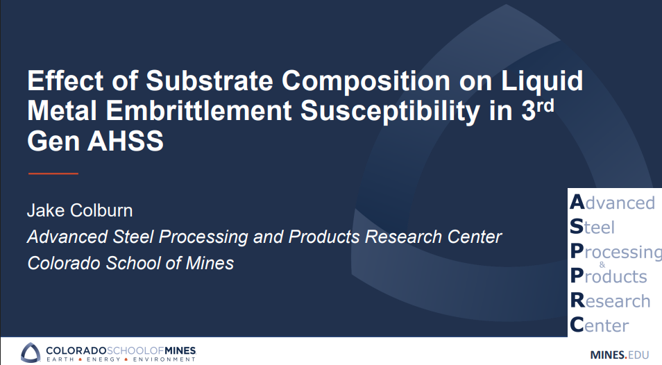 [Presentation Thumbnail: GDIS Technical Webinar: Effect of Substrate Composition on Liquid Metal Embrittlement Susceptibility in 3rd Gen AHSS]