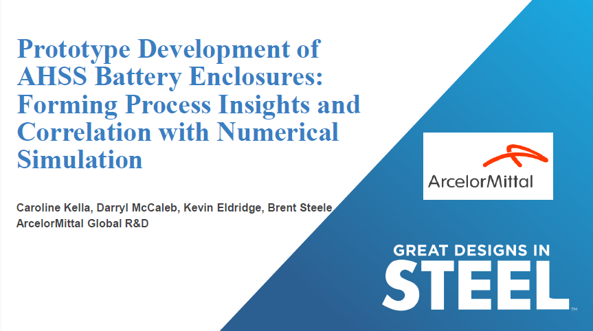 [Presentation Thumbnail: Prototype Development of AHSS Steel Battery Enclosures: Forming Process Insights & Correlation With Numerical Simulation]