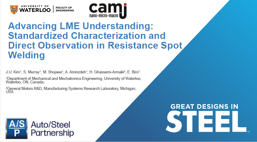 [Presentation Thumbnail: Advancing LME Understanding: Standardized Characterization & Direct Observation in Resistance Spot Welding]