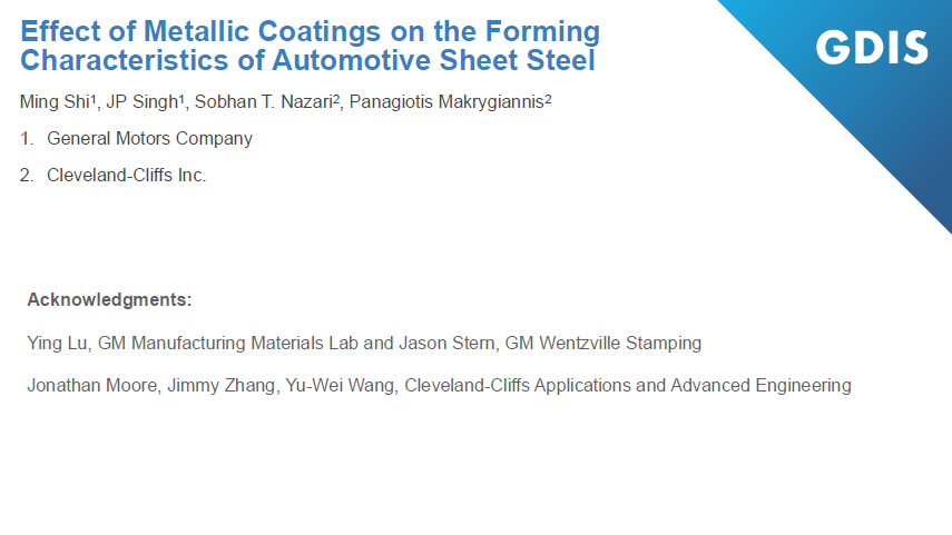 [Presentation Thumbnail: Effect of Metallic Coatings on the Forming Characteristics of Automotive Sheet Steel]