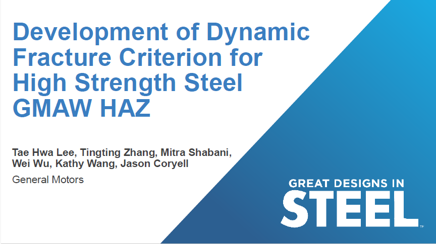 [Presentation Thumbnail: Development of Dynamic Facture Criterion for High-Strength Steel GMAW HAZ]